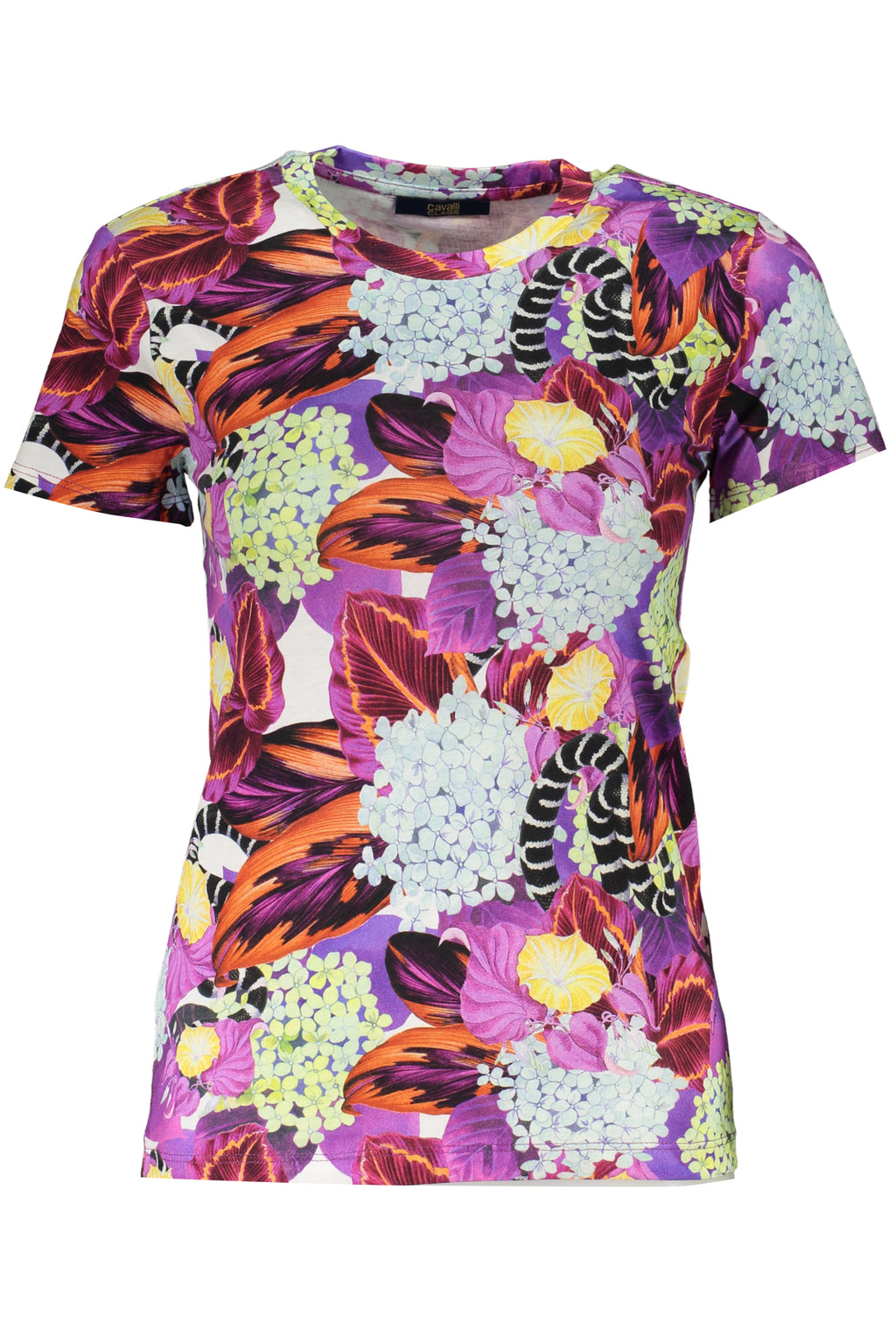 CAVALLI CLASS DAMEN KURZARM T-SHIRT LILA