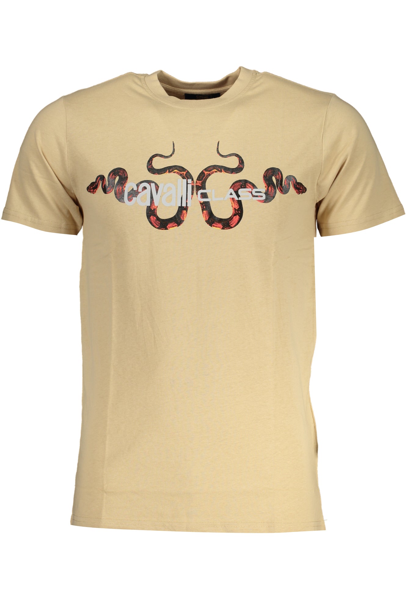 CAVALLI CLASS HERREN-KURZÄRMELIGES T-SHIRT BEIGE