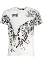 CAVALLI CLASS HERREN-KURZÄRMELIGES T-SHIRT WEISS