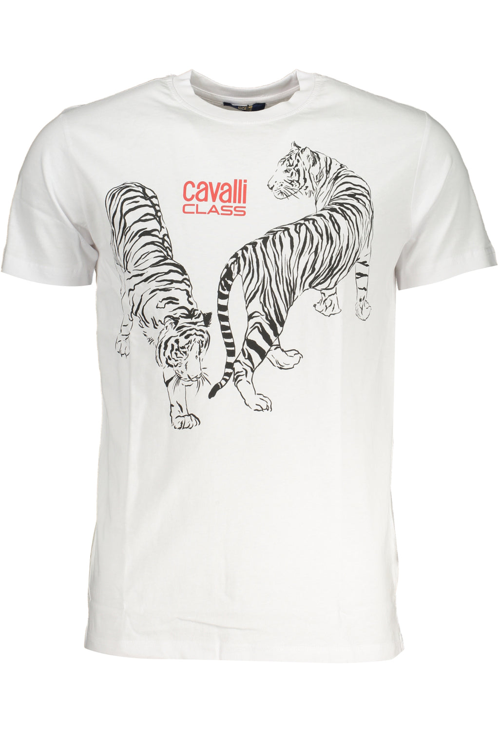 CAVALLI CLASS HERREN-KURZÄRMELIGES T-SHIRT WEISS