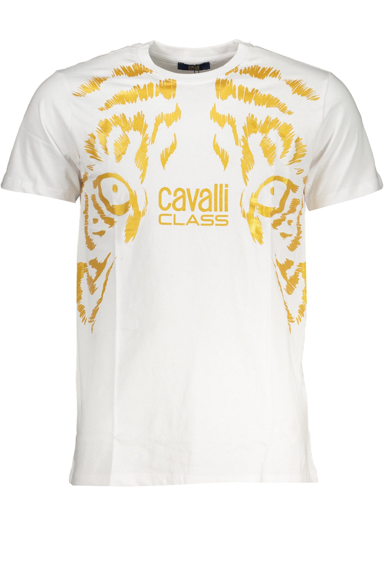 Cavalli Class Herren-Kurzärmeliges T-Shirt Weiss Weiß