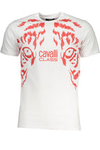 CAVALLI CLASS HERREN-KURZÄRMELIGES T-SHIRT WEISS