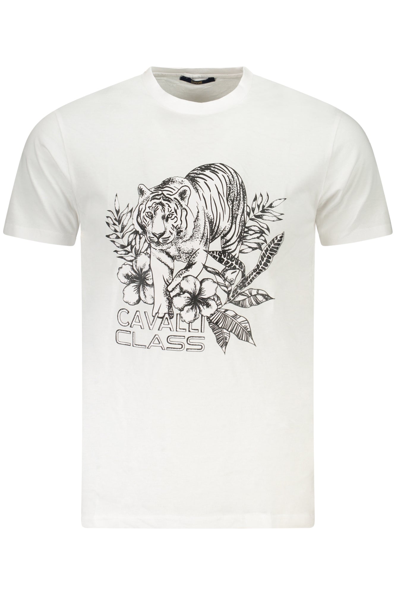 Cavalli Class Kurzarm-T-Shirt Herren Blau Weiß