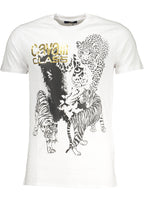 CAVALLI CLASS HERREN-KURZÄRMELIGES T-SHIRT WEISS