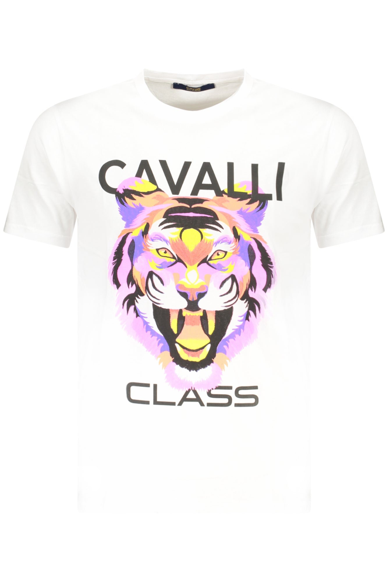 Cavalli Class Kurzarm-T-Shirt Herren Grau Weiß