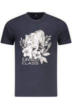 CAVALLI CLASS KURZARM-T-SHIRT HERREN BLAU