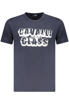 CAVALLI CLASS KURZARM-T-SHIRT HERREN BLAU