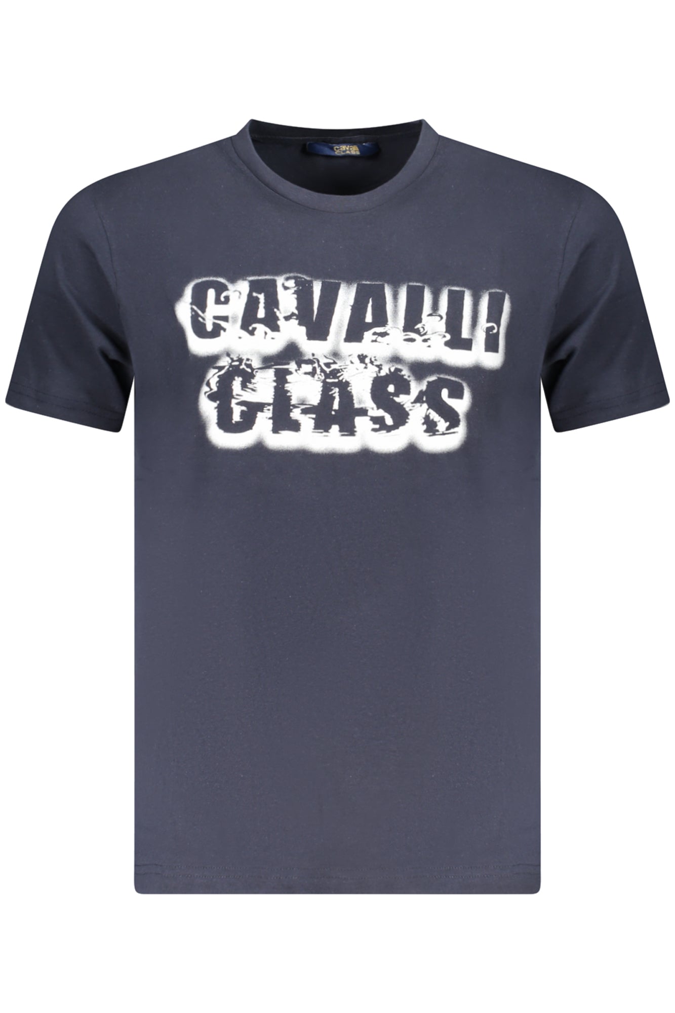 Cavalli Class Kurzarm-T-Shirt Herren Weiss Blau