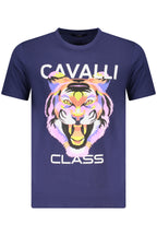 CAVALLI CLASS KURZARM-T-SHIRT HERREN BLAU