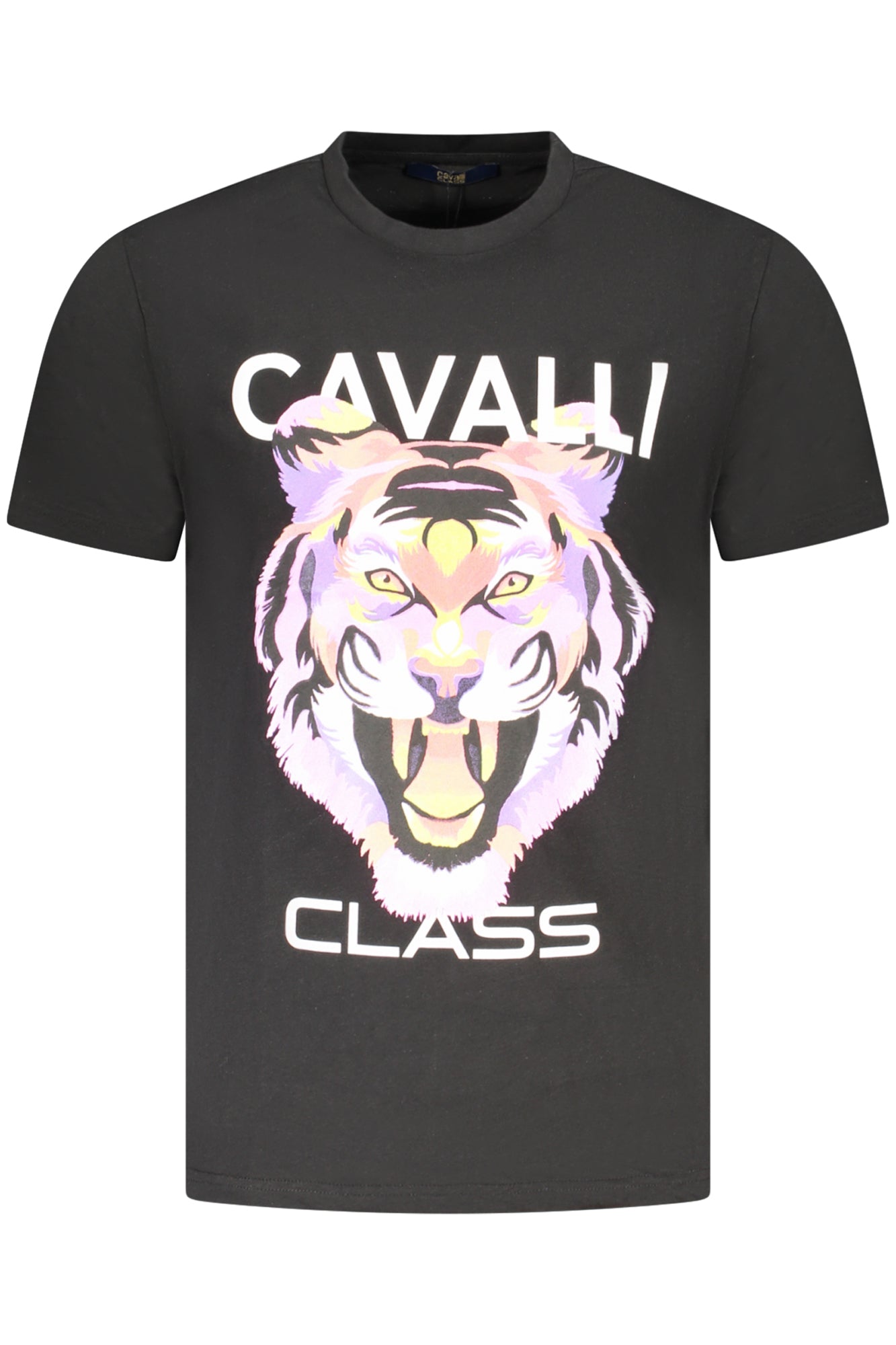 Cavalli Class Kurzarm-T-Shirt Herren Grau Schwarz