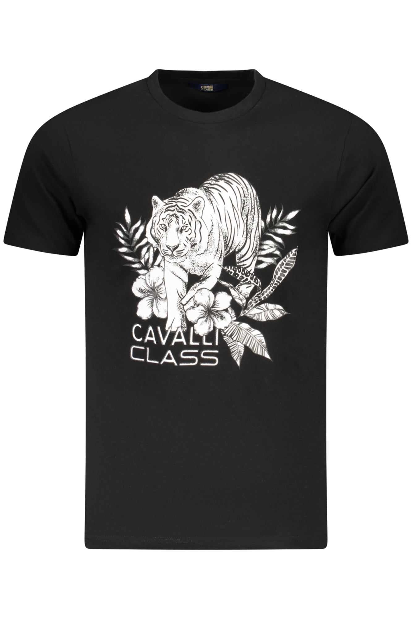 Cavalli Class Kurzarm-T-Shirt Herren Blau Schwarz