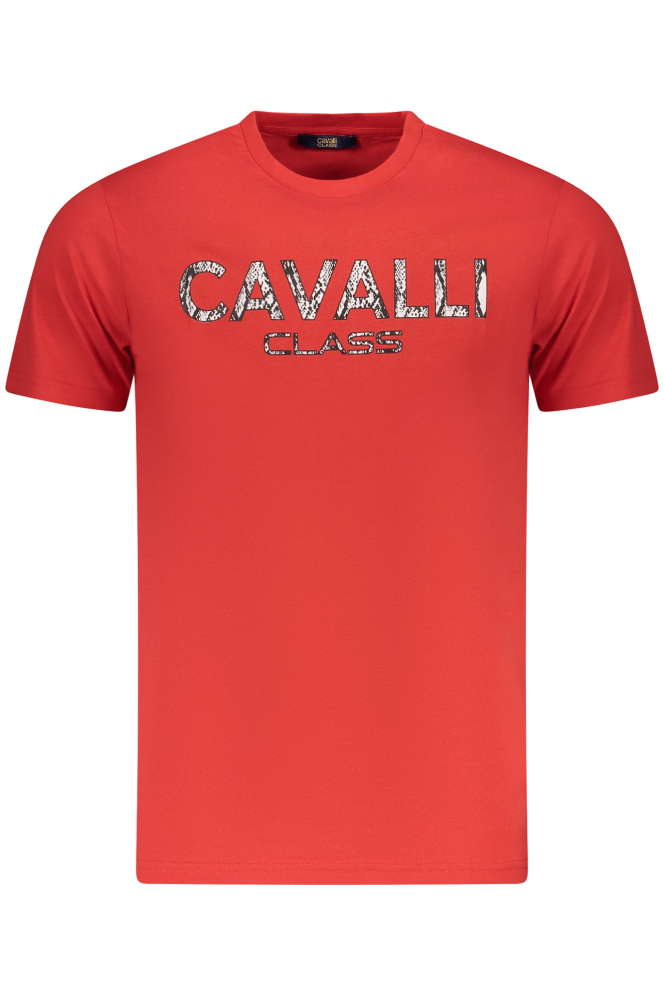 Cavalli Class Kurzarm-T-Shirt Herren Weiss Rot