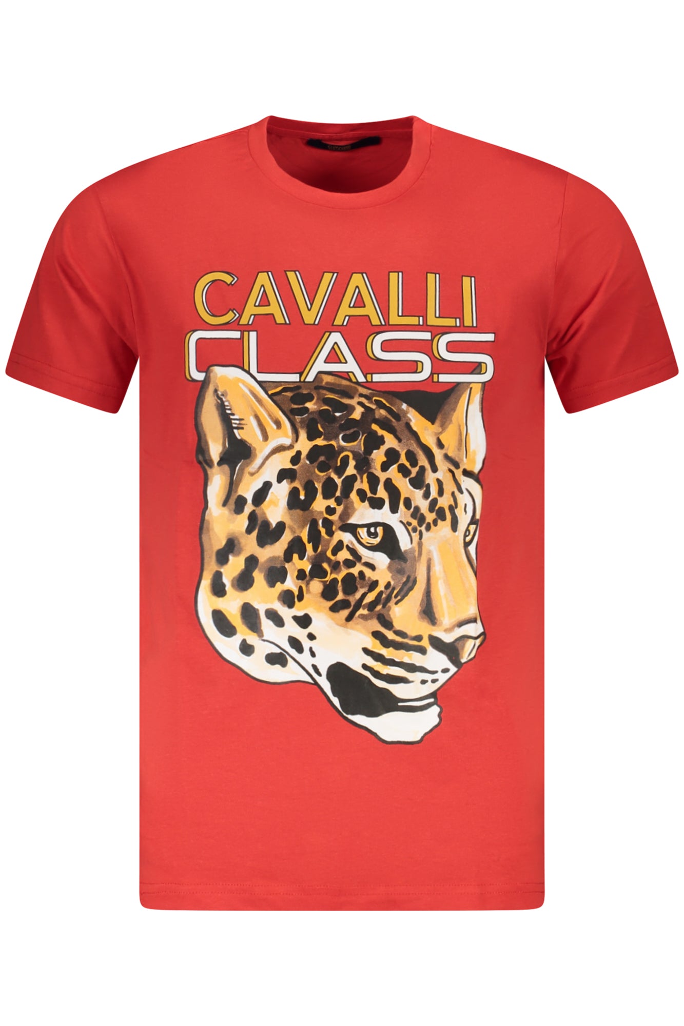Cavalli Class Kurzarm-T-Shirt Herren Weiss Rot