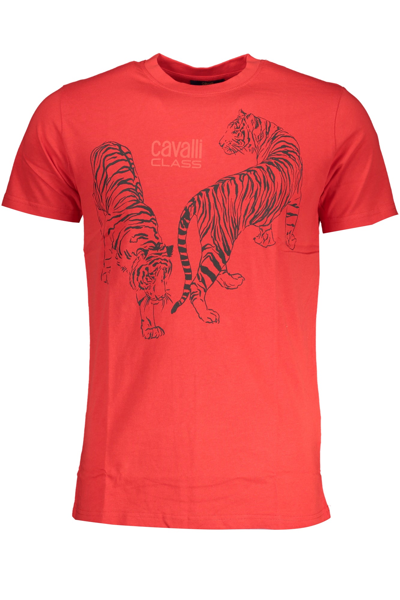 CAVALLI CLASS HERREN-KURZARM-T-SHIRT ROT