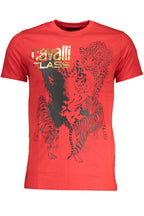 CAVALLI CLASS HERREN-KURZARM-T-SHIRT ROT