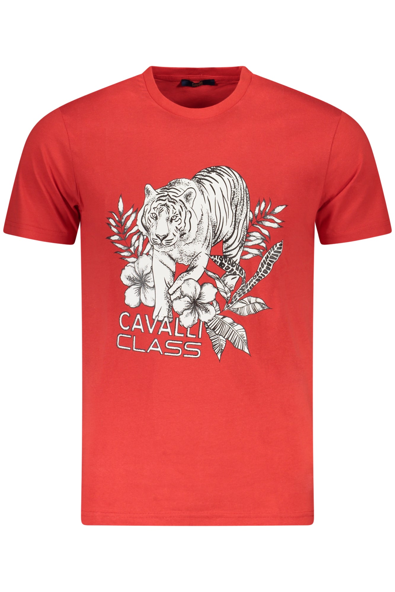 Cavalli Class Kurzarm-T-Shirt Herren Blau Rot
