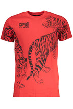 CAVALLI CLASS HERREN-KURZARM-T-SHIRT ROT