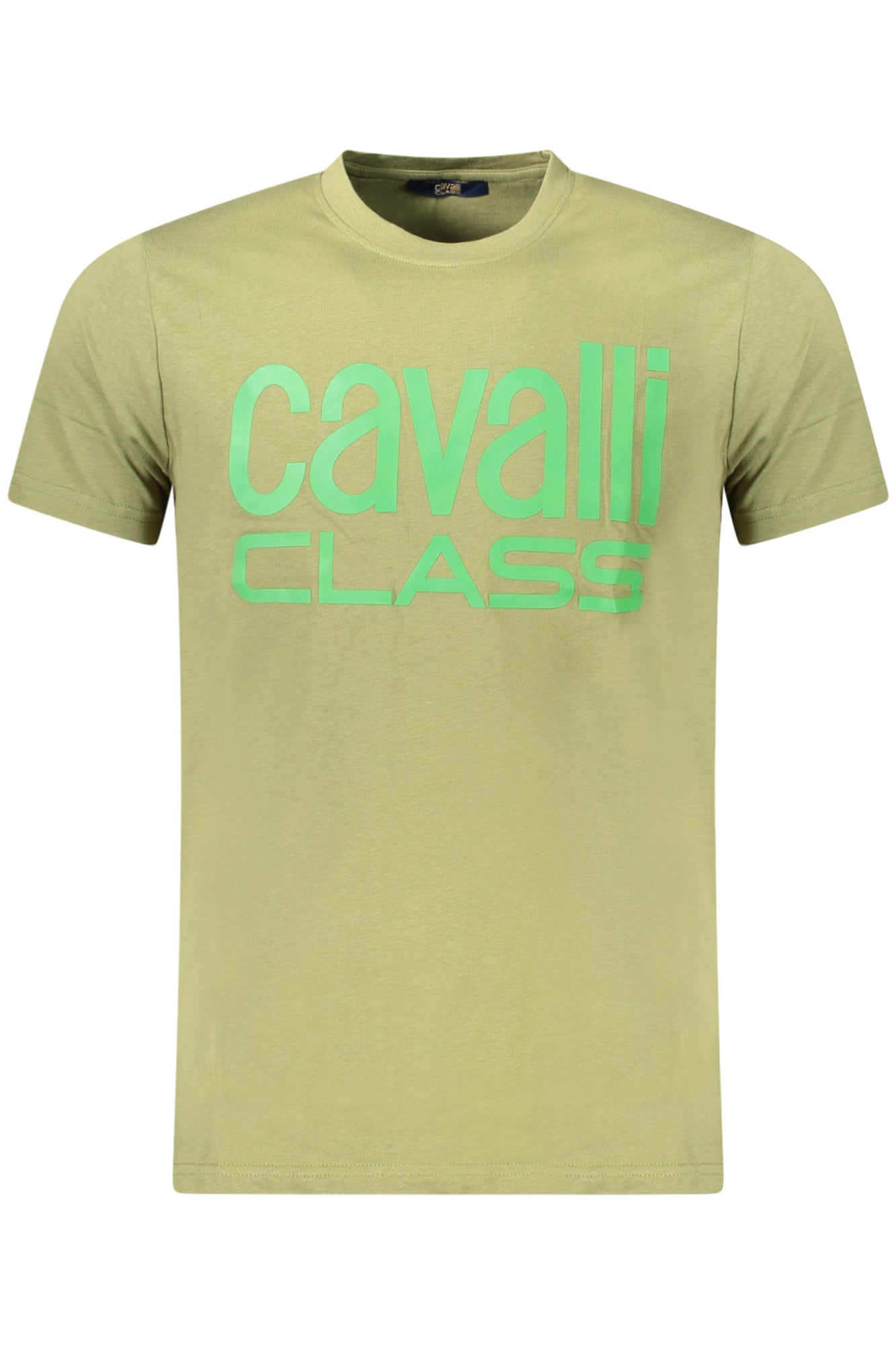 Cavalli Class T-Shirt Herren Kurzarm Beige – 100% Baumwolle für Sommer Grün