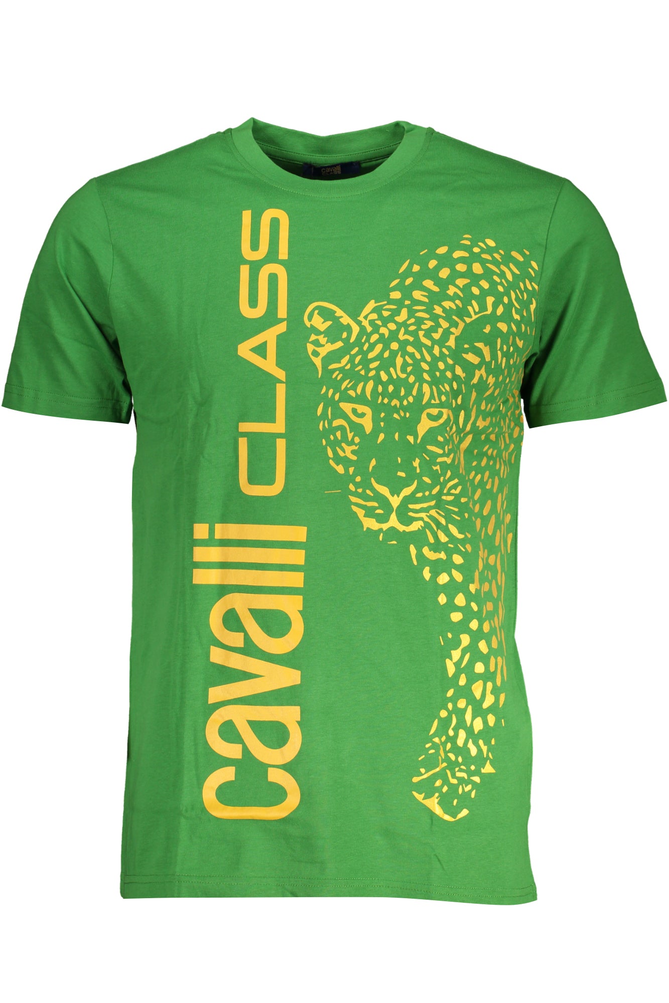 Cavalli Class Herren T-Shirt Kurzarm Rot – 100% Baumwolle für Sommer Grün