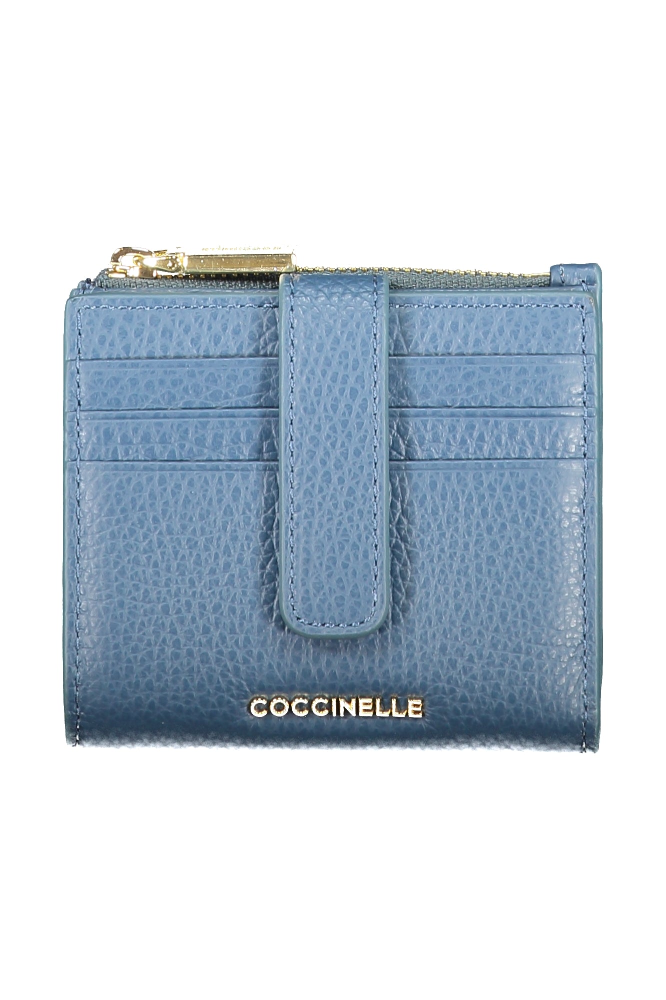 COCCINELLE Damen Geldbörse – Weiche Geldbörse Metallform Blau