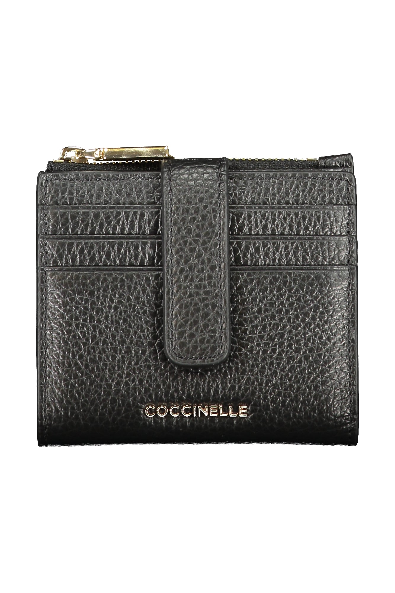 COCCINELLE Damen Geldbörse – Weiche Geldbörse Metallform Schwarz