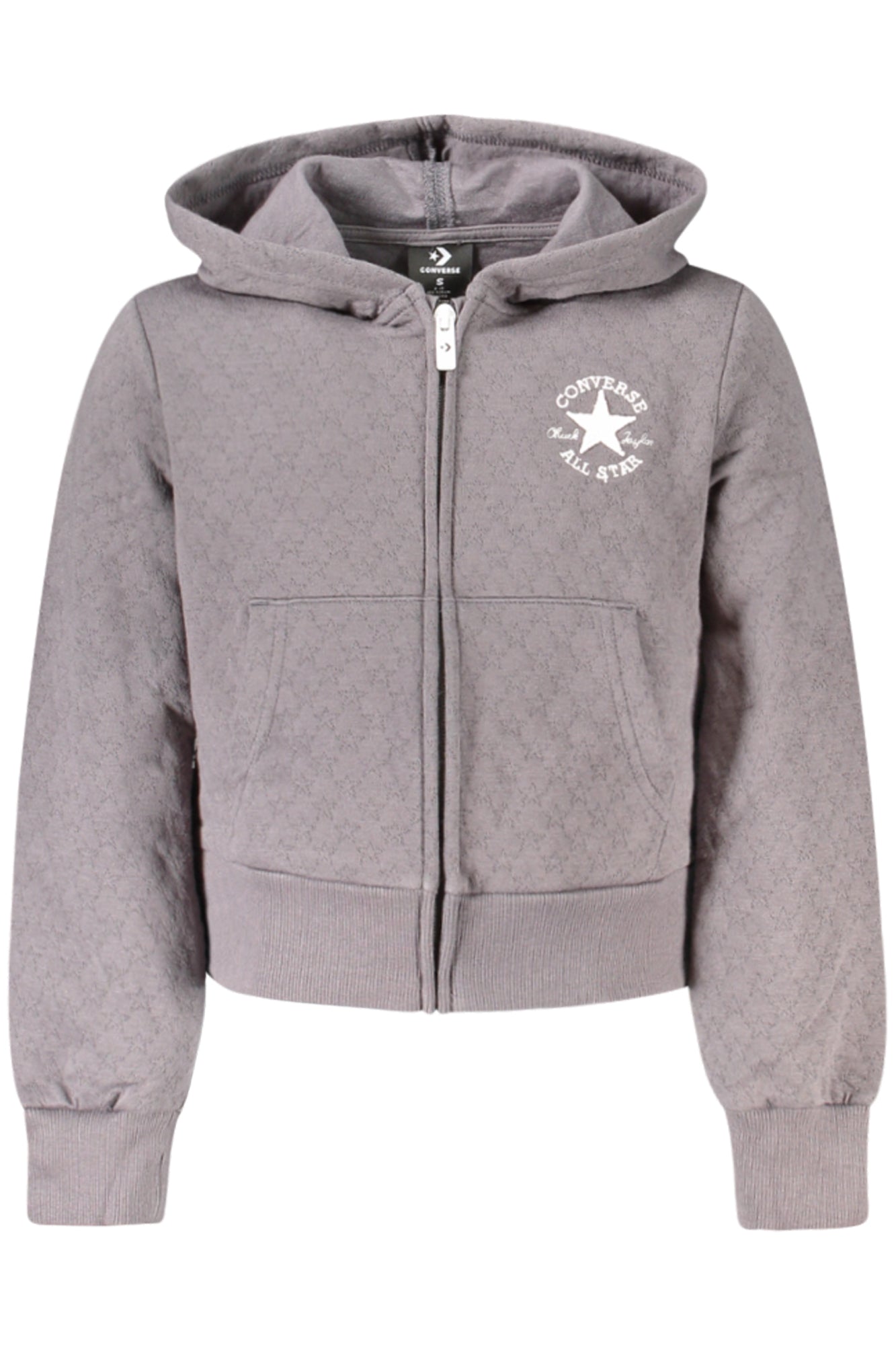 Converse Zip-Up Hoodie Mädchen – Grauer Kapuzenpullover für Herbst/Winter Grau
