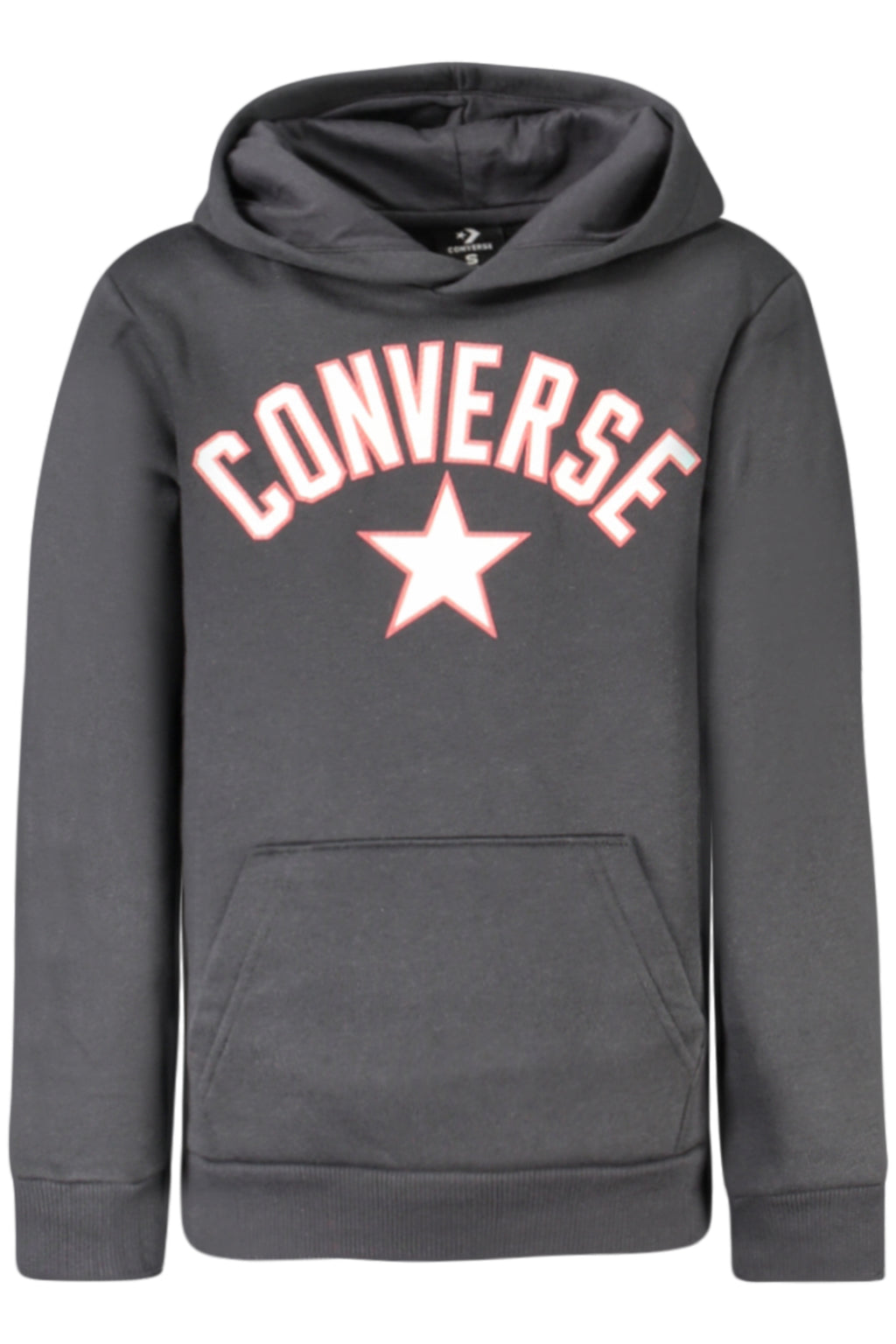 Converse – Schwarzer Kapuzenpullover mit Reißverschluss für Kinder