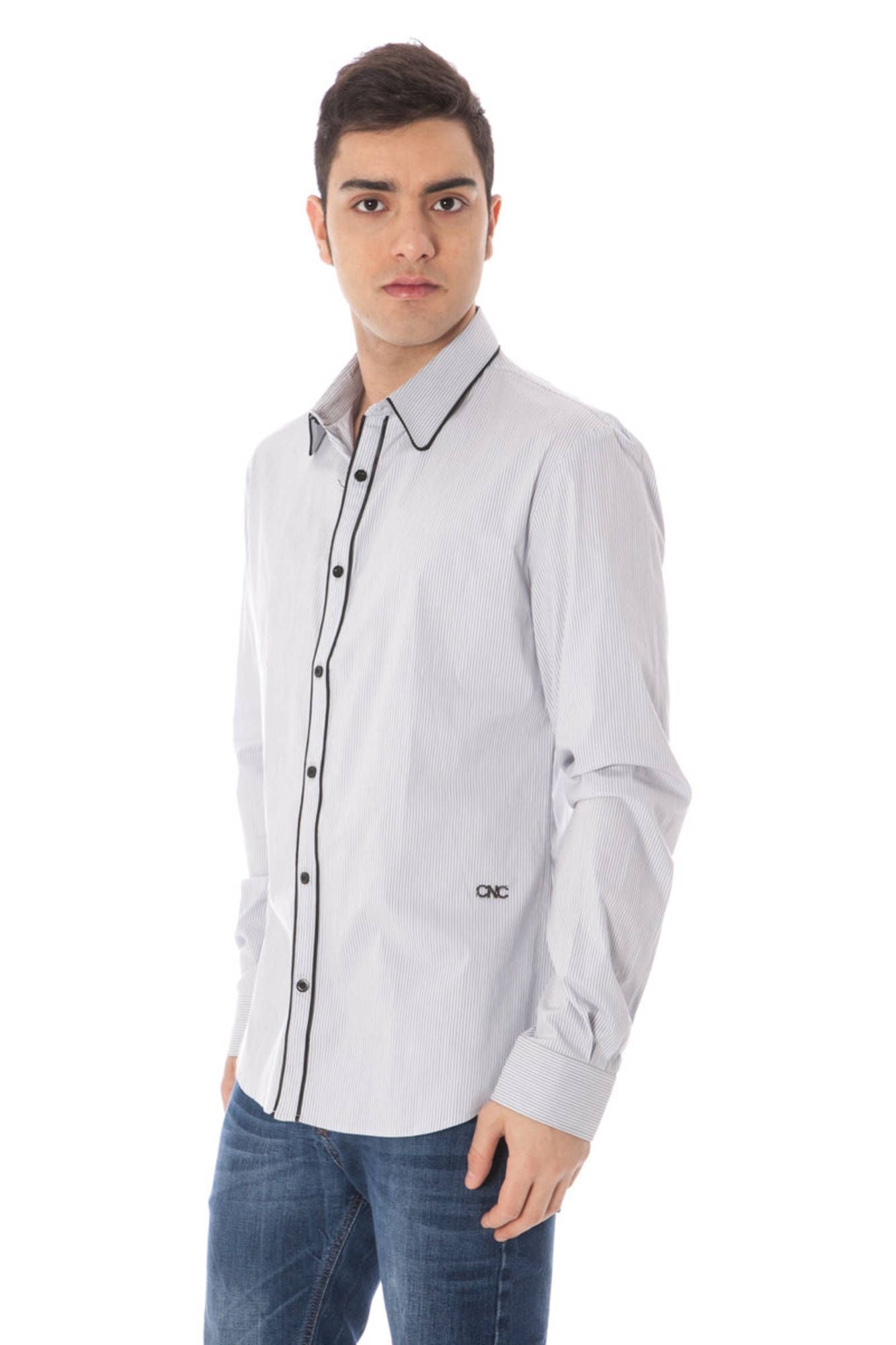Costume National Herren Langarm-Hemd Rosa – Italienischer Kragen & Premium-Qualität Hellblau