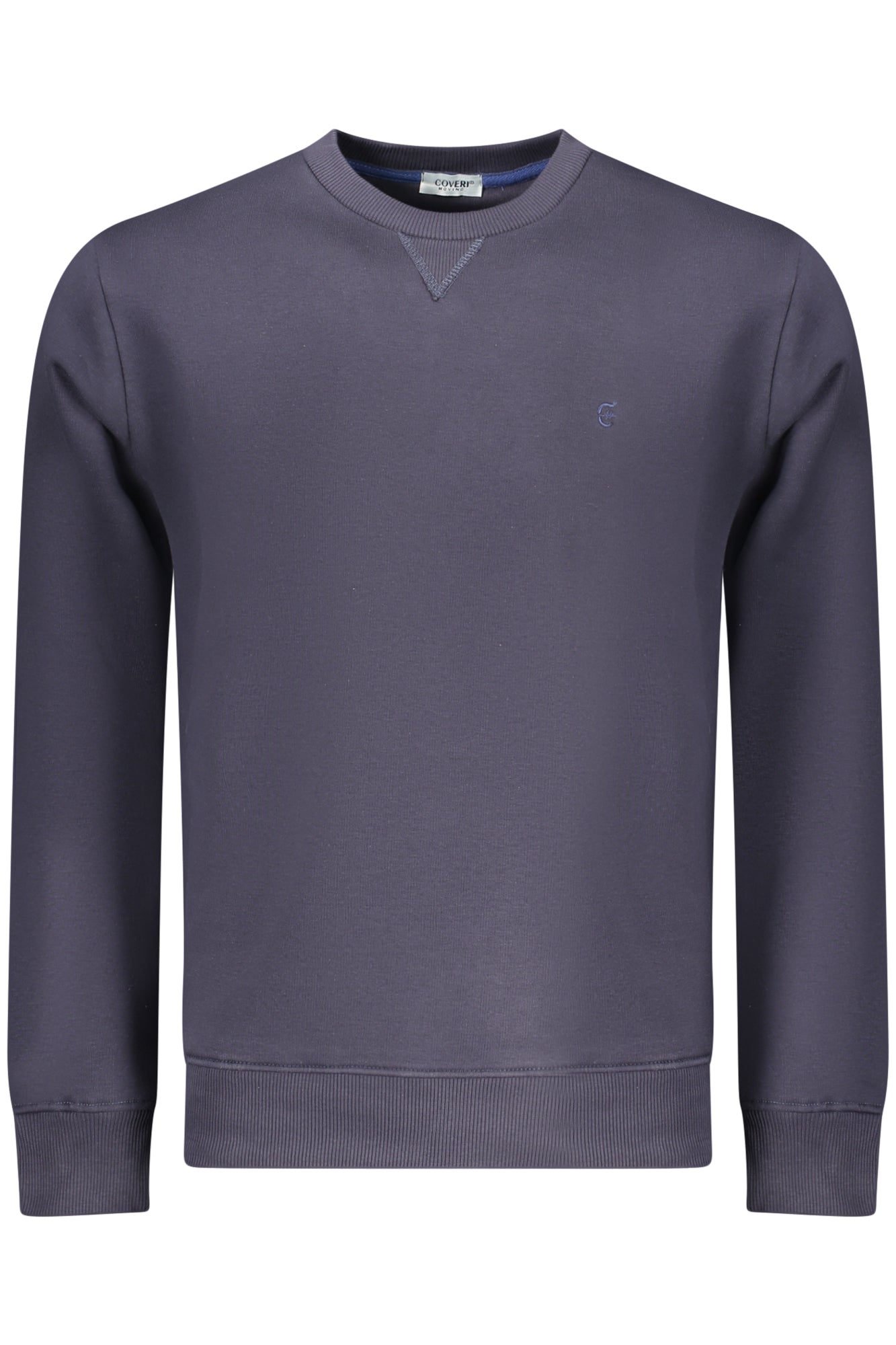 Coveri Moving Sweatshirt Herren – Blaues Langarmshirt mit Logo-Stickerei Zweitbild