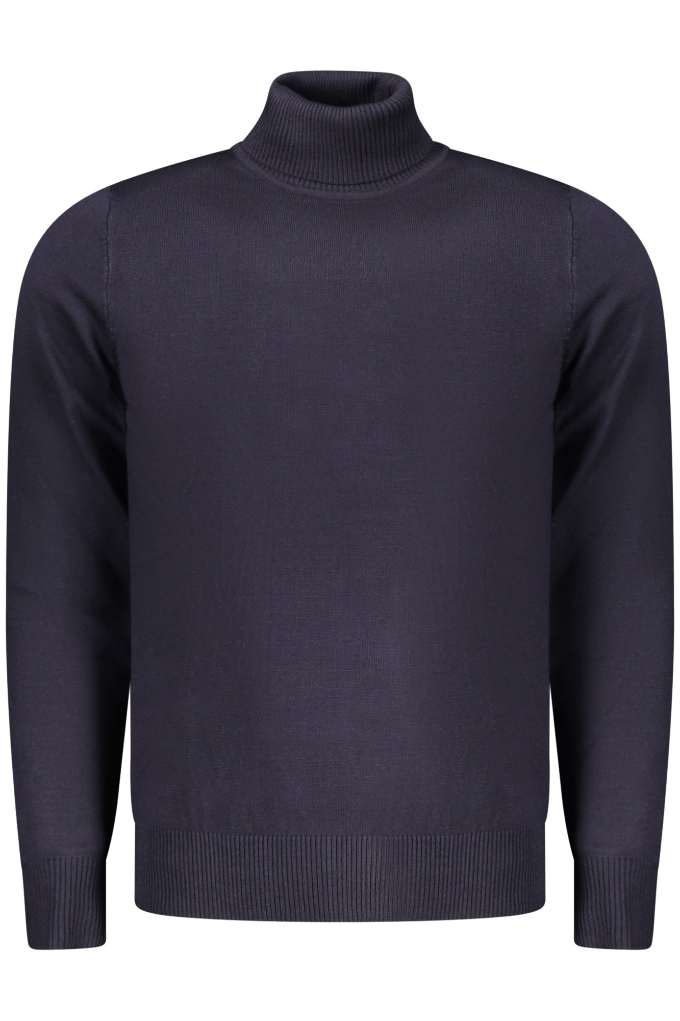 COVERI MOVING Herren Hemd Schwarz – Langärmliger Rollkragenpullover mit Logo-Stickerei Blau