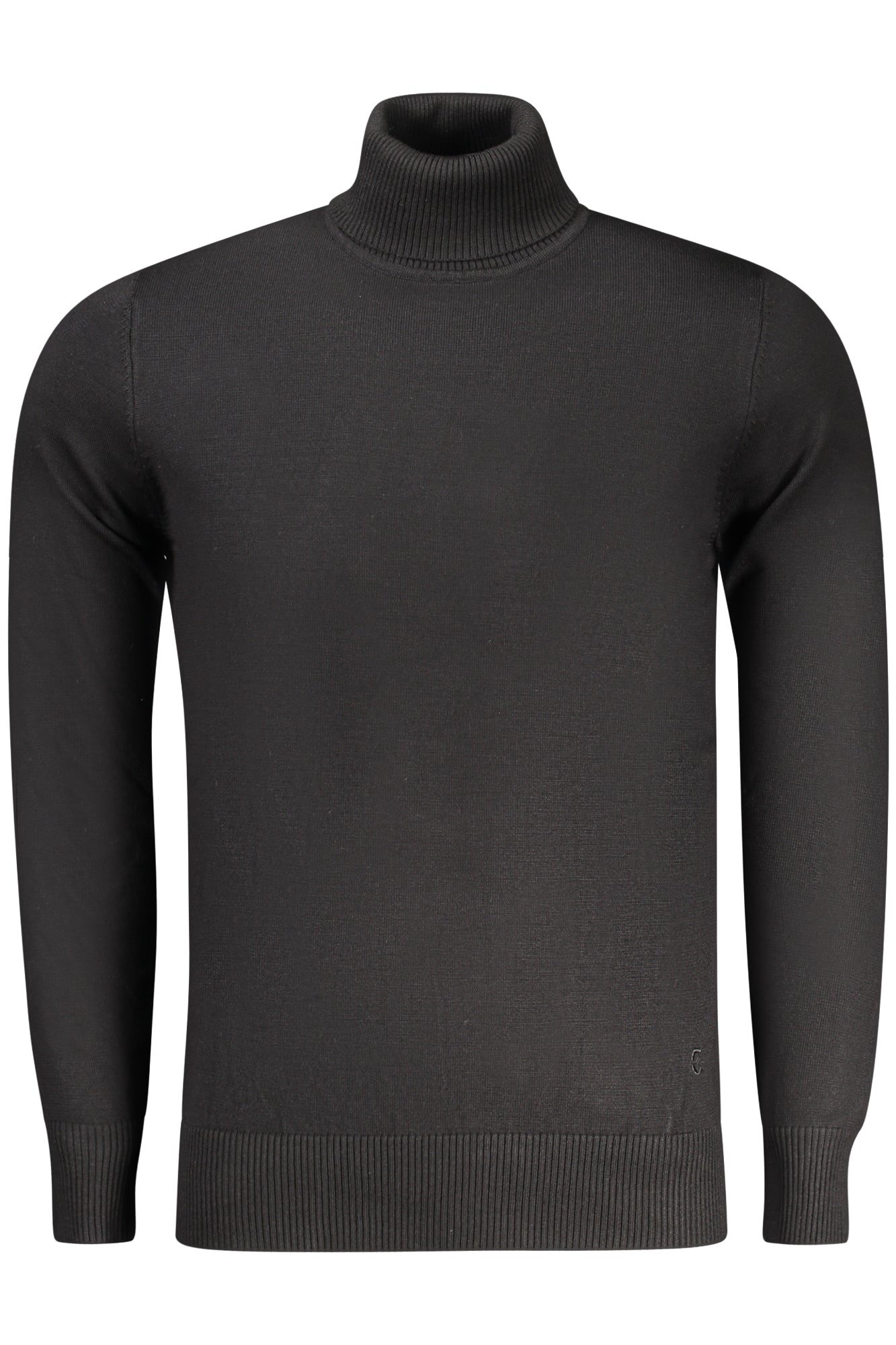 COVERI MOVING Herren Hemd Schwarz – Langärmliger Rollkragenpullover mit Logo-Stickerei Schwarz