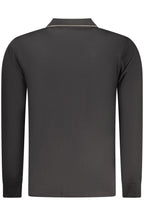 COVERI MOVING Herren-Poloshirt mit langen Ärmeln, schwarz