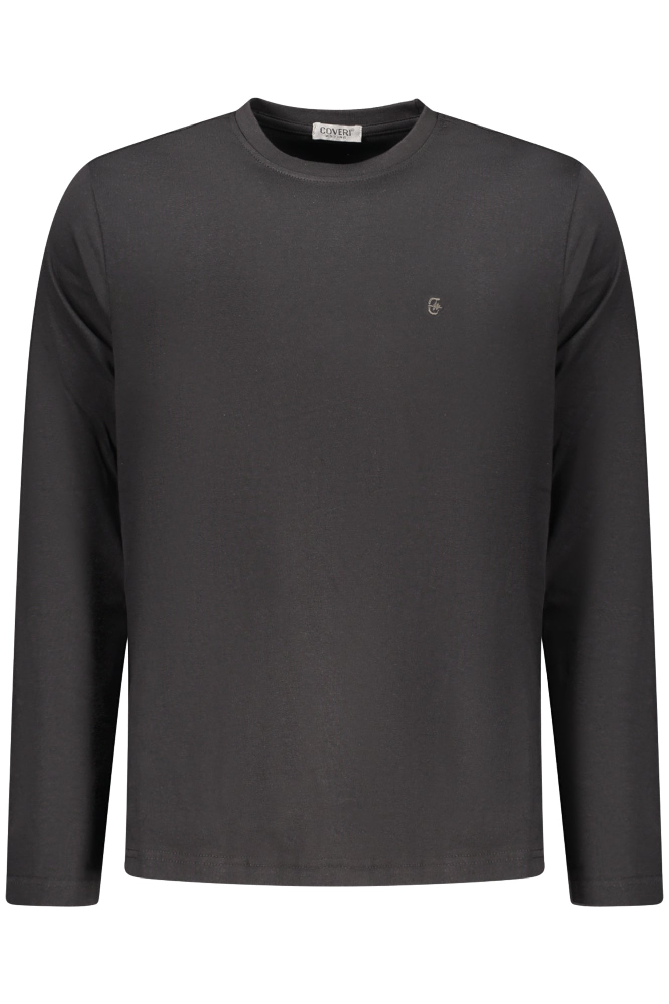 COVERI MOVING Langarmshirt Herren – Blaues T-Shirt mit Stickerei für Herbst/Winter Schwarz