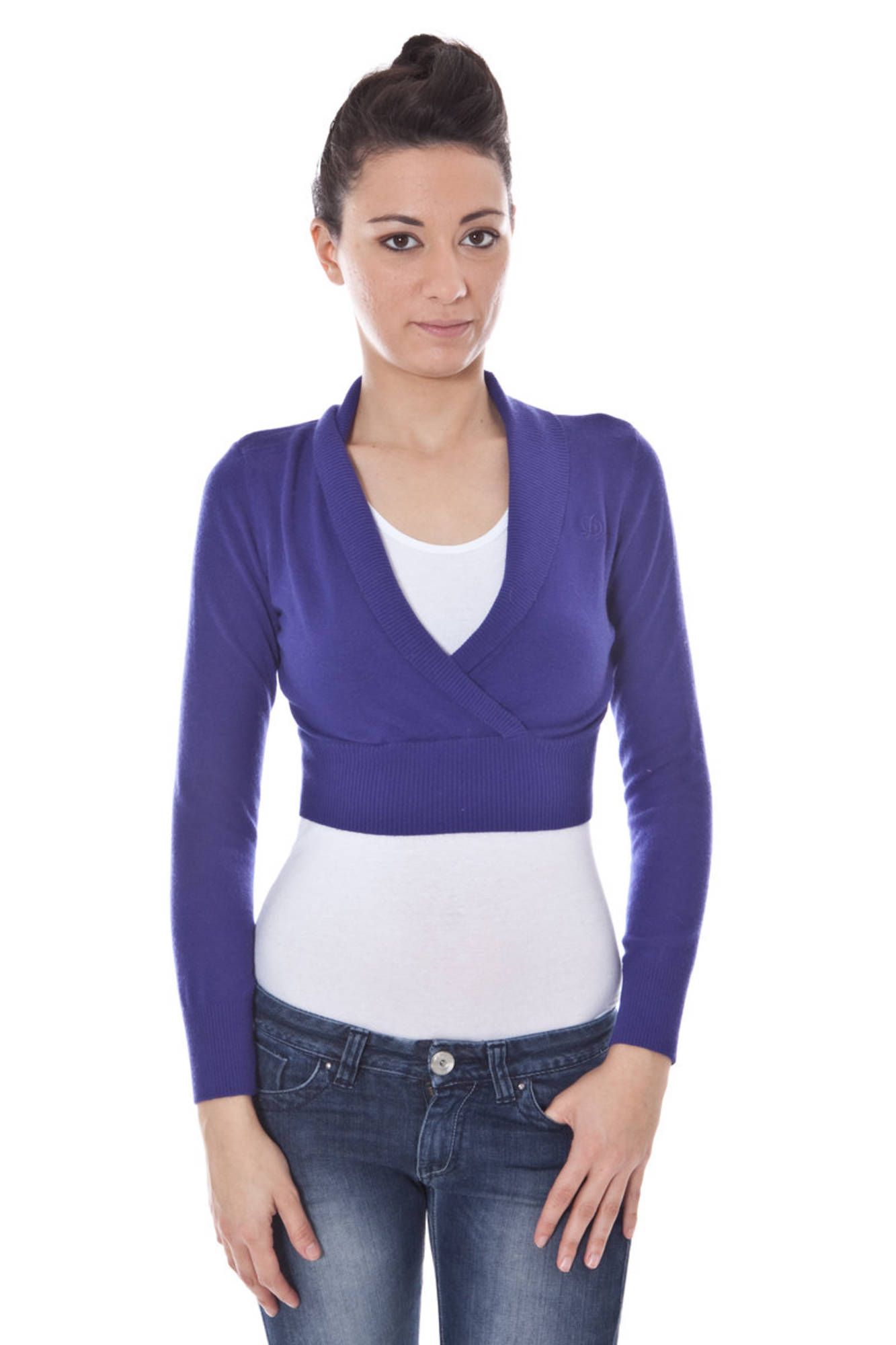 DATCH Shrug Damen – Langes Strickjacken-Oberteil in Lila für Herbst/Winter Violett