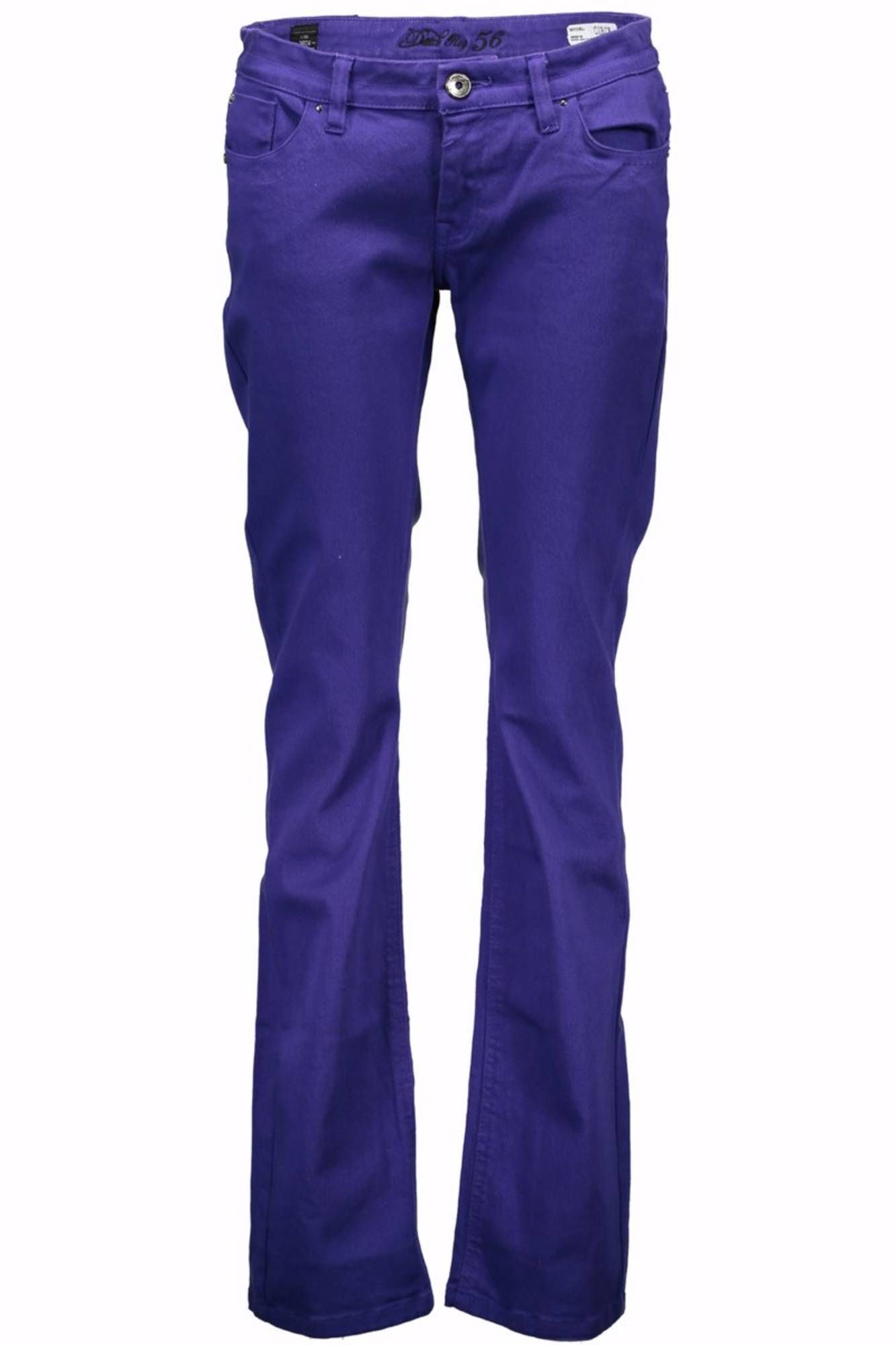 DATCH Lila Hose Damen – Pfeilbein mit Stickerei | Baumwoll-Herbsthose Violett