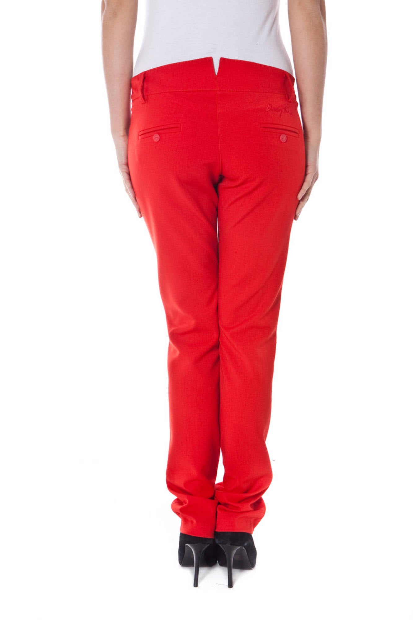 DENNY ROSE Rote Hose Damen – 2-Taschen-Hose aus Italien | soulluna.de Rot