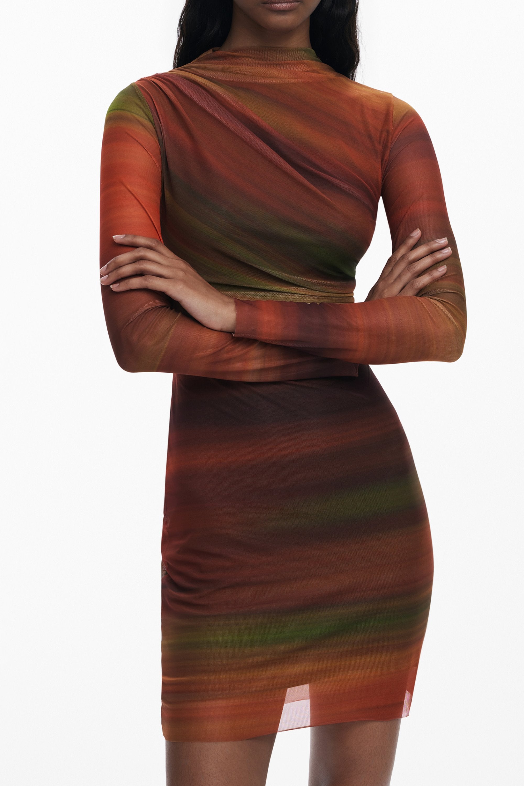 DESIGUAL DAMEN KURZES KLEID ORANGE Hauptbild