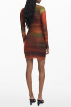 DESIGUAL DAMEN KURZES KLEID ORANGE