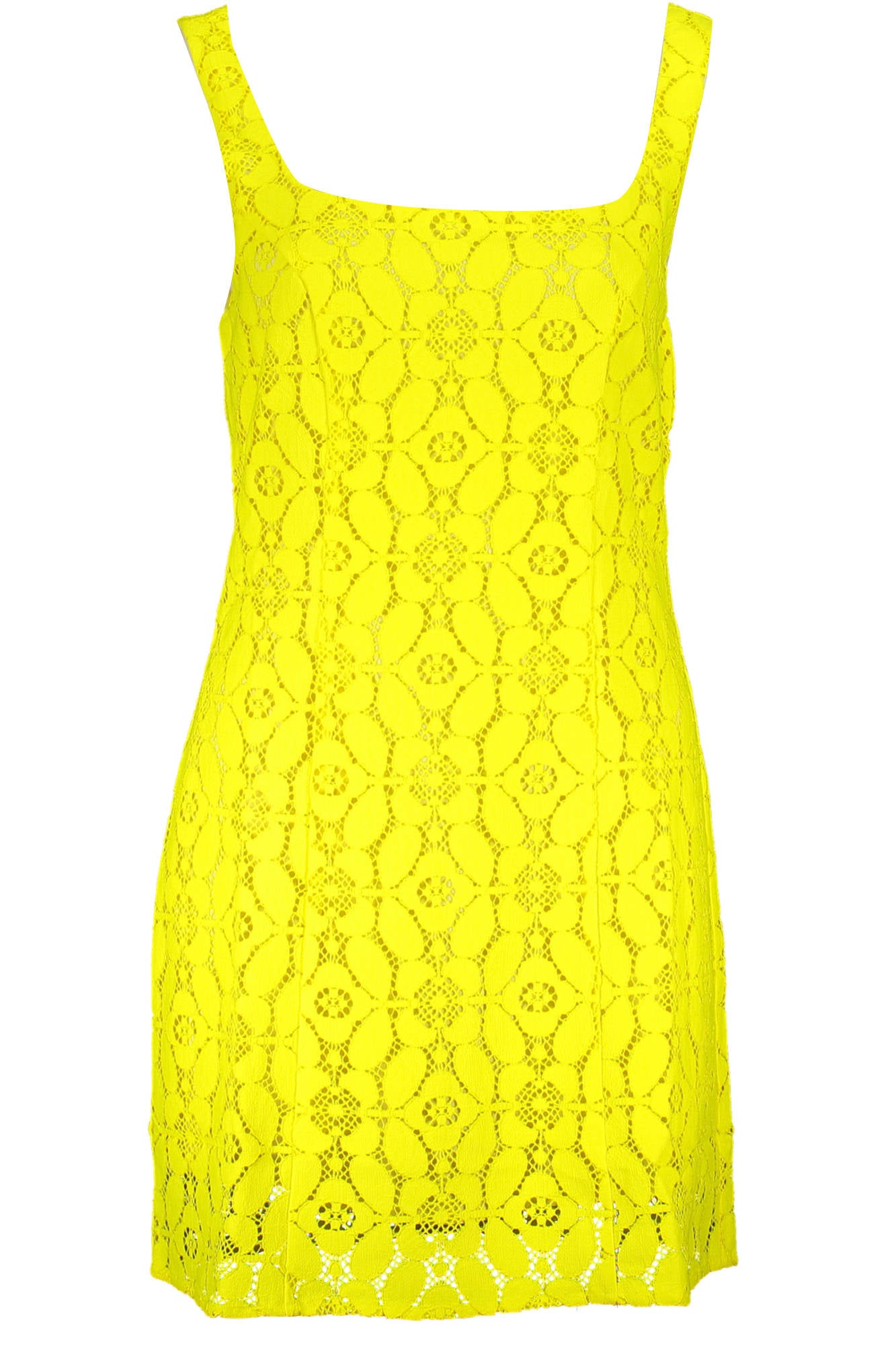 DESIGUAL Kurzes Kleid Damen – Gelbes Sommerkleid mit kontrastierenden Details Gelb