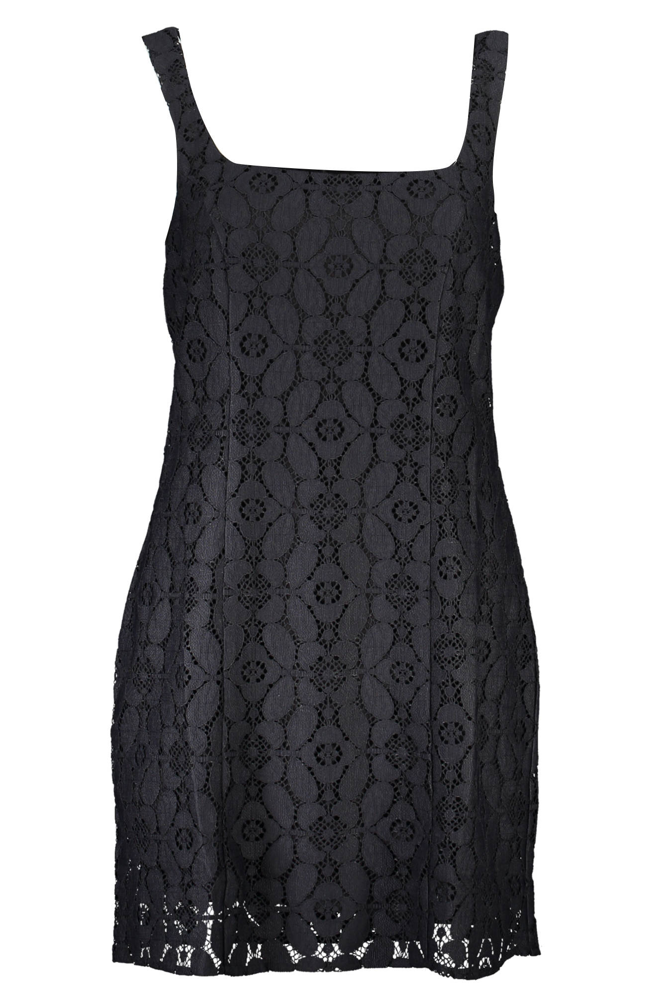 DESIGUAL Kurzes Kleid Damen Schwarz – Ärmellos mit Kontrastdetails | soulluna.de Schwarz