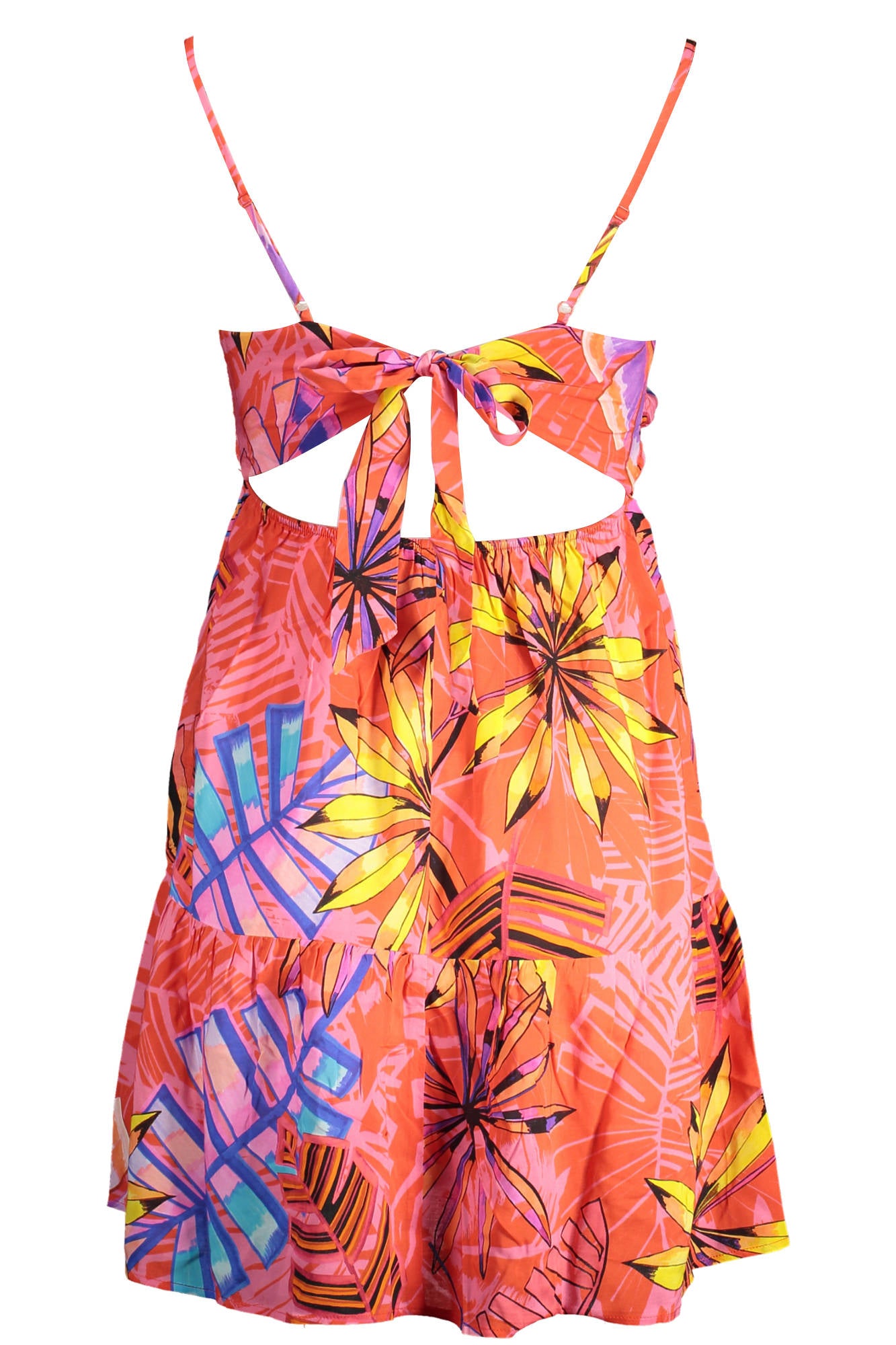 DESIGUAL Kurzes Kleid Damen Rot – Sommerkleid mit V-Ausschnitt & nacktem Rücken Rot