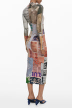 DESIGUAL LANGES DAMENKLEID IN BEIGE