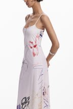 DESIGUAL DAMEN LANGES KLEID WEISS