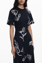 DESIGUAL LANGES SCHWARZES DAMENKLEID