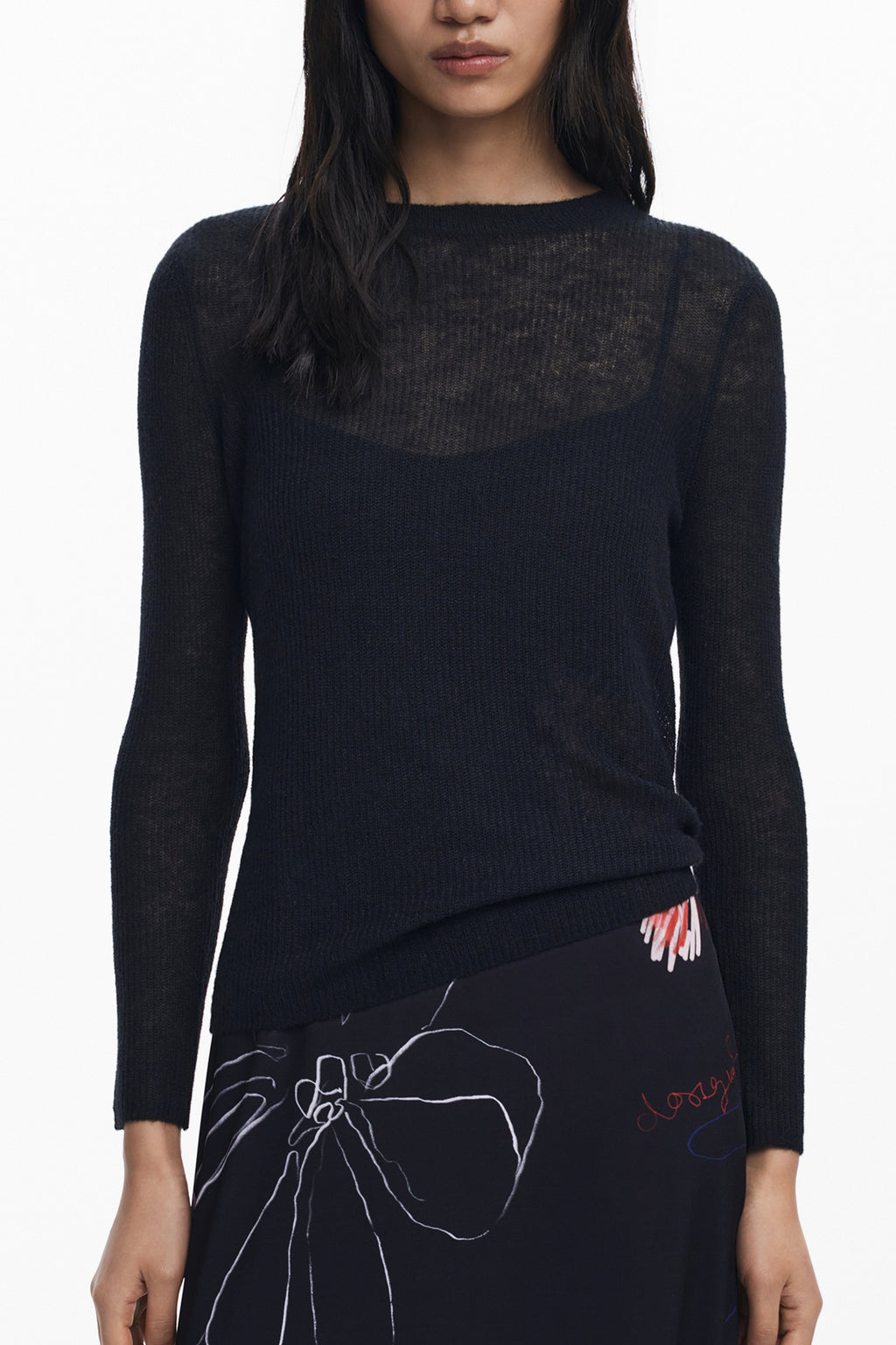 DESIGUAL LANGES SCHWARZES DAMENKLEID