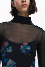 DESIGUAL LANGES SCHWARZES DAMENKLEID