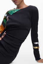 DESIGUAL LANGES SCHWARZES DAMENKLEID