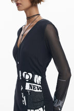 DESIGUAL LANGES SCHWARZES DAMENKLEID