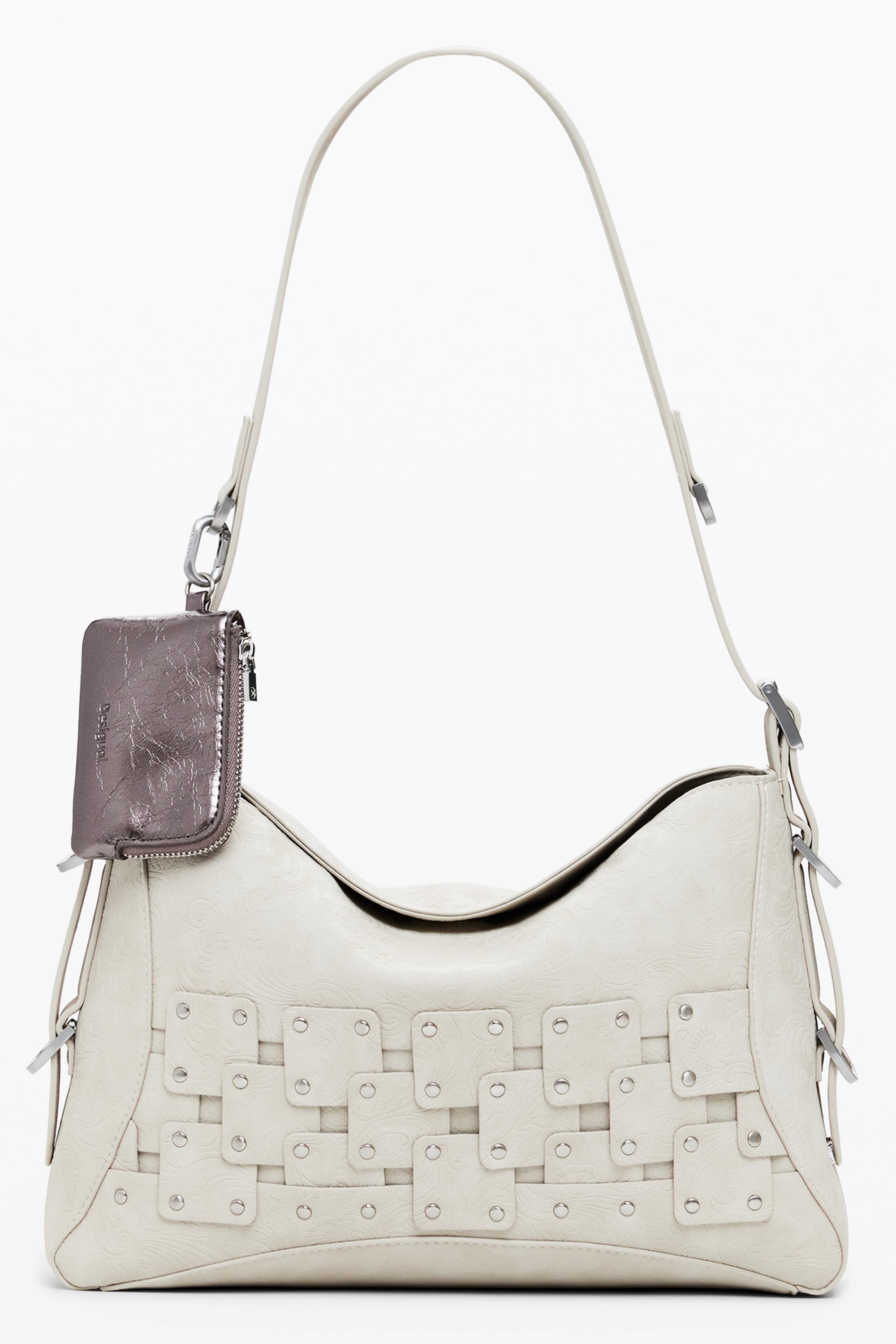 DESIGUAL Damentasche Beige – Patch-Design mit abnehmbarem Schultergurt | soulluna.de Beige