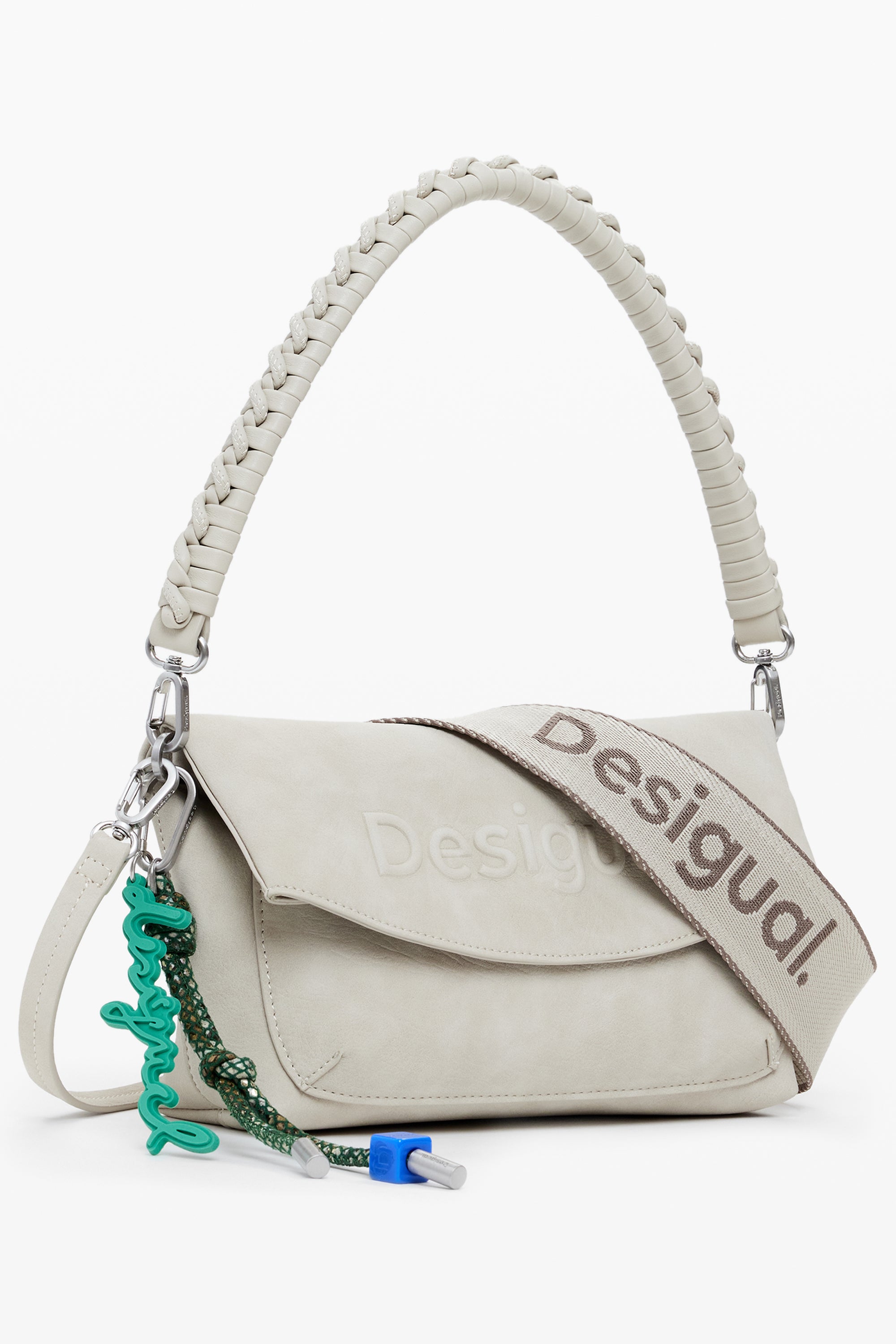 DESIGUAL Damentasche Beige – Halblogo-Trokeltasche mit Schultergurt | soulluna.de Beige